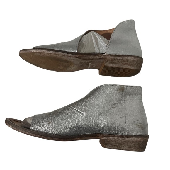 Free People Mont Blanc 36 5.5 6 Silver Genuine Leather Boho Casual Sandal Flats - Picture 5 of 11